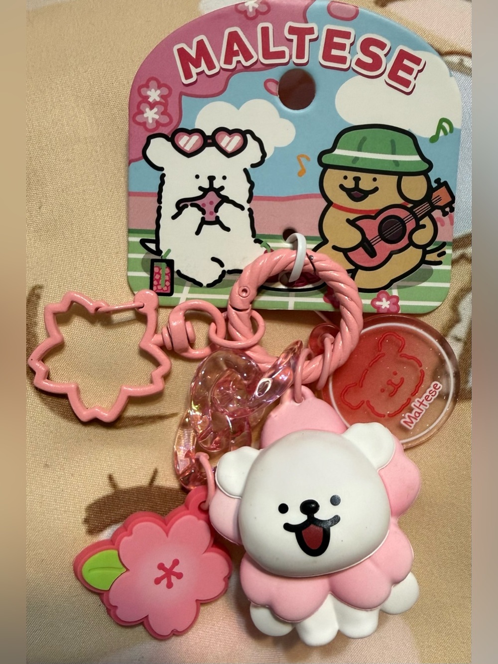 🆕 Maltese Flower Pup Keychain
